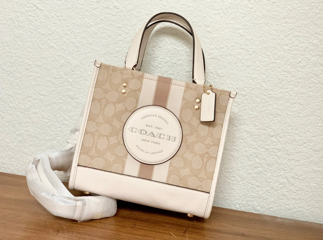 Leather Tote Coach Beige In Leather